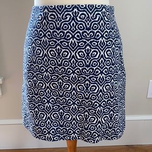 J Crew Navy-Cream/White size 6 mini skirt